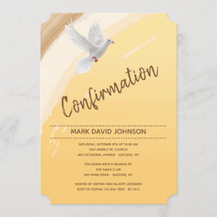 Convite da confirmação da pomba da aguarela