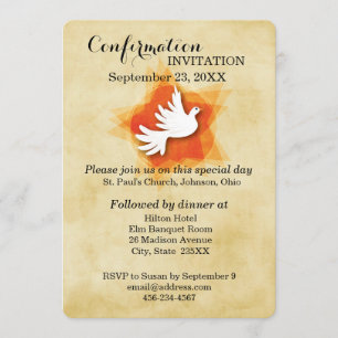 Convite da confirmação, pomba