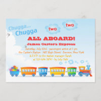 Convite da criança de dois anos do trem do