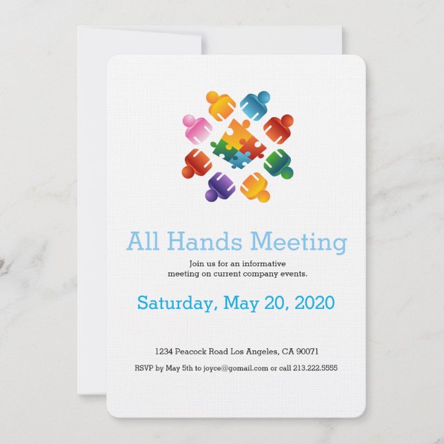 Convite da equipe do quebra-cabeça (Frente)