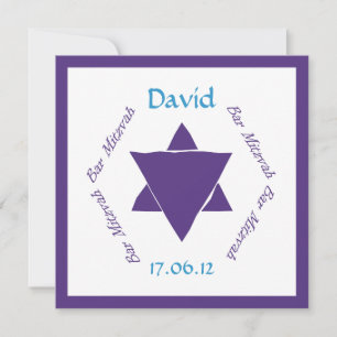 Convite da estrela de David de Mitzvah do bar,