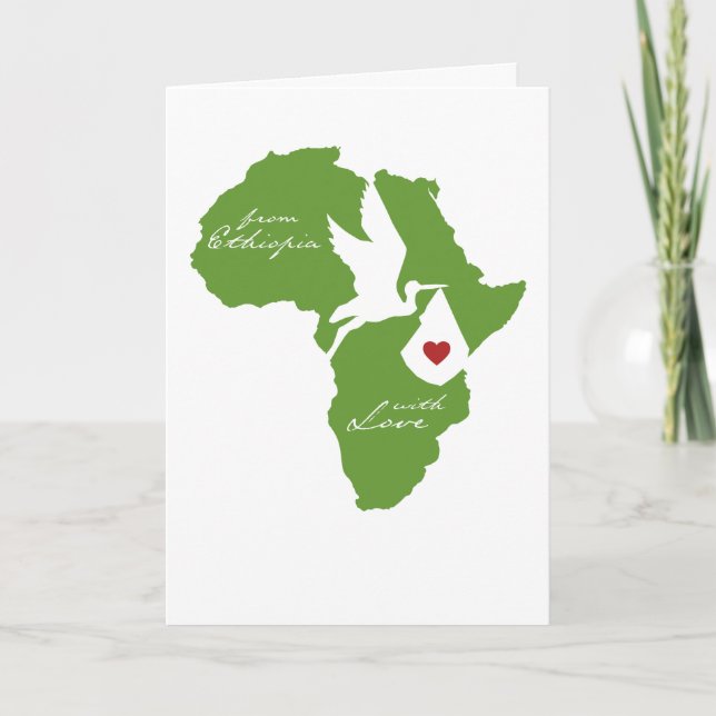 Convite Da Etiópia com Chás de Adoção de Amor (Frente)
