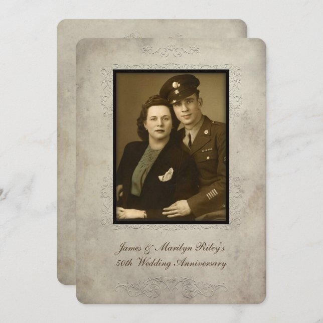 Convite da Festa de Aniversário do casamento vinta (Frente/Verso)