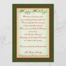 Convite da festa de Natal do azevinho e da hera