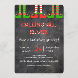 Convite da festa de Natal dos duendes do quadro