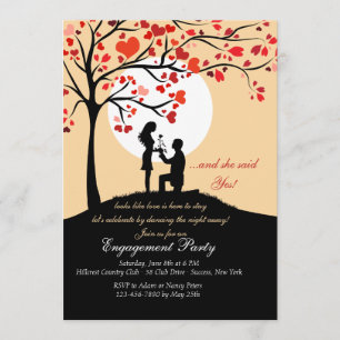 Convite da festa de noivado da proposta do luar