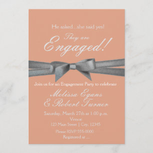 Convite da festa de noivado do arco do pêssego &