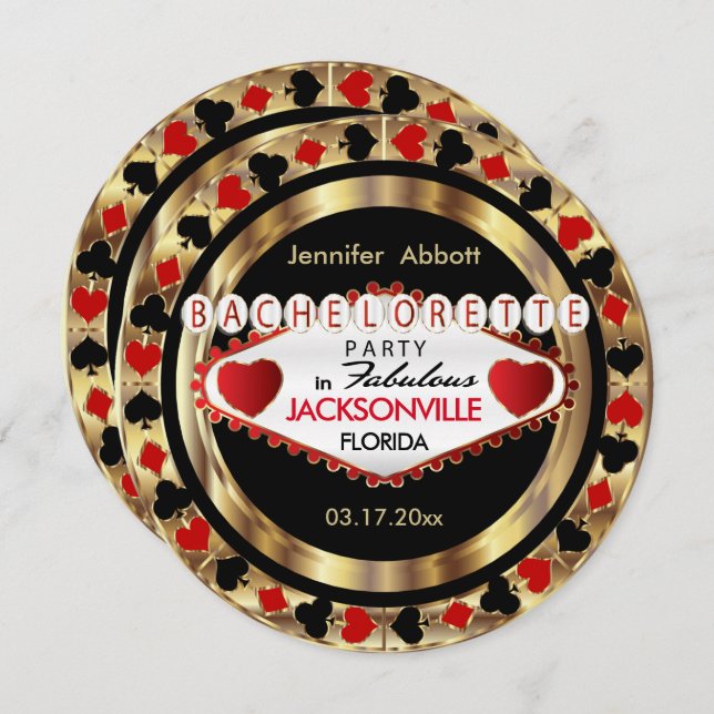 Convite da festa de solteira - cidade & estado de (Frente/Verso)