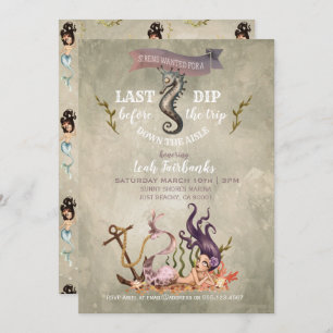 Convite da festa de solteira da sereia da aguarela