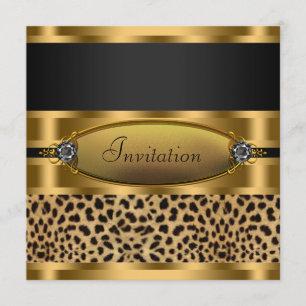 Convite da Festa Leopardo Ouro Negro
