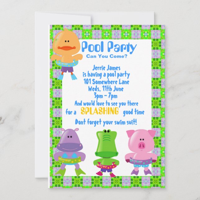 CONVITE DA FESTA NA PISCINA (Frente)