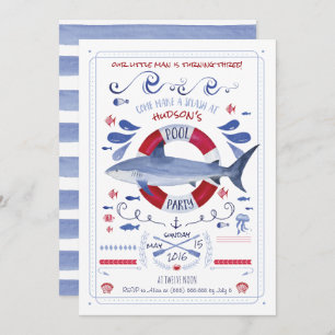 Convite da festa na piscina do aniversário do
