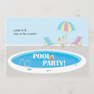 Convite da festa na piscina do divertimento