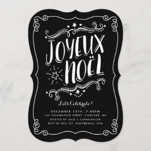 Convite da festa natalícia do Natal de Joyeux Noe