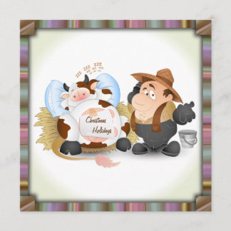 Convite da festa natalícia do Natal - vaca