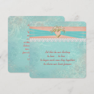 Convite da fita do coração do casamento