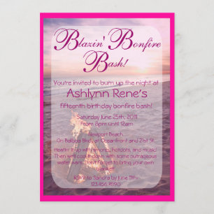 Convite da fogueira da praia