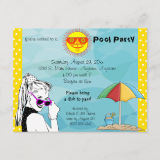 Convite da fogueira e da festa na piscina