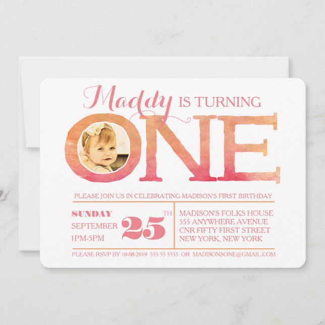 Convite da foto da aguarela uma de Ombre do (Frente)