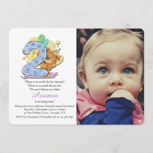 Convite da foto da criança de dois anos do urso d