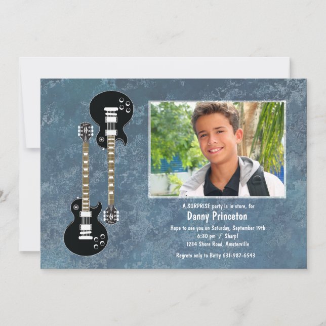 Convite da foto de duas guitarra (Frente)