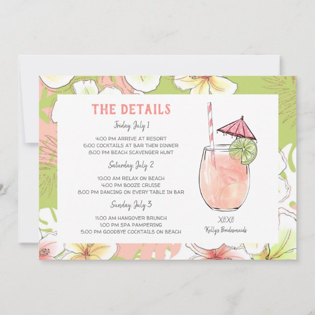 Convite da fuga do fim de semana da praia de (Verso)