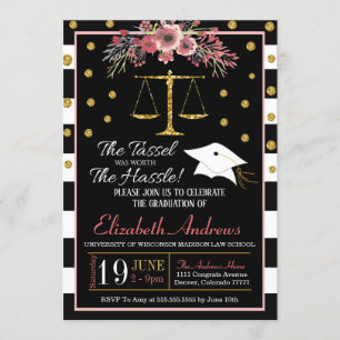 Convite da graduação da escola de direito - flor