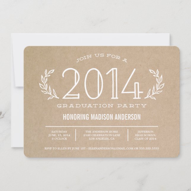 Convite da graduação da grinalda | do formando (Frente)