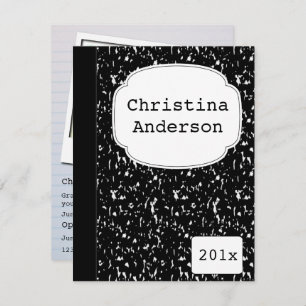 Convite da graduação do caderno da composição