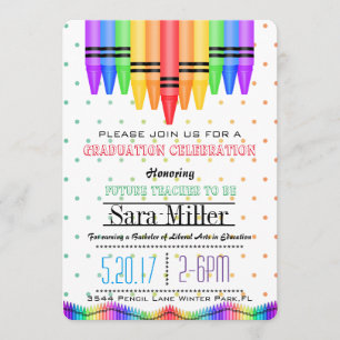 Convite da graduação do professor do arco-íris 
