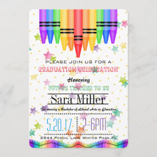 Convite da graduação do professor do arco-íris 