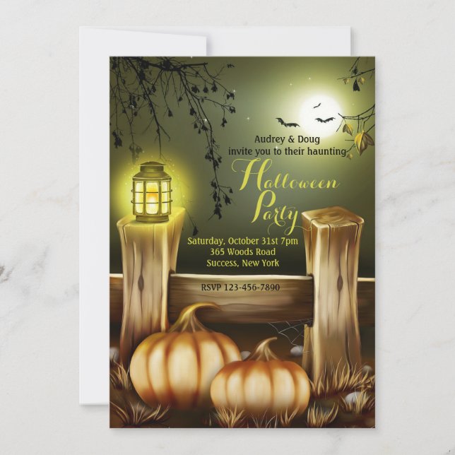Convite da Lanterna de Halloween (Frente)