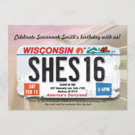 Convite da licença de Wisconsin do aniversário da