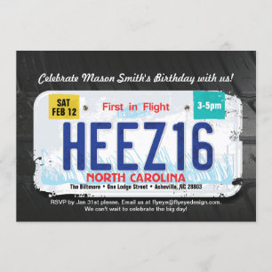 Convite da licença do Bday North Carolina do