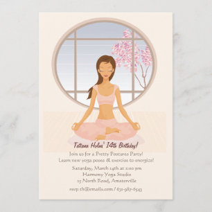 Convite da menina da ioga