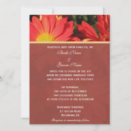 Convite da noiva e do noivo. Flores margaridas