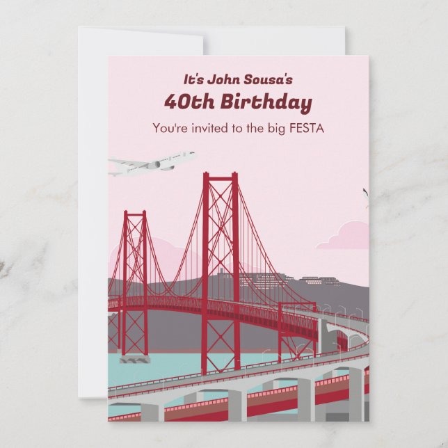 Convite da Ponte de Lisboa de aniversário de 40 an (Frente)