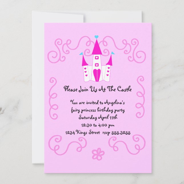 convite da princesa fada (Frente)