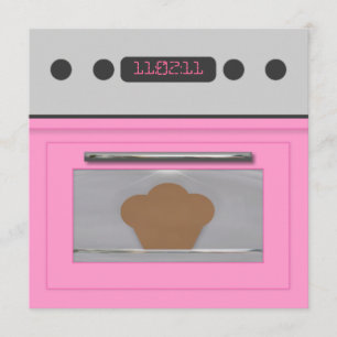 Convite da receita do bolo do bebê (luz - rosa)