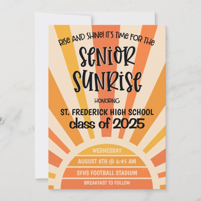 Convite da Semana dos Veteranos da Senior Sunrise  (Frente)