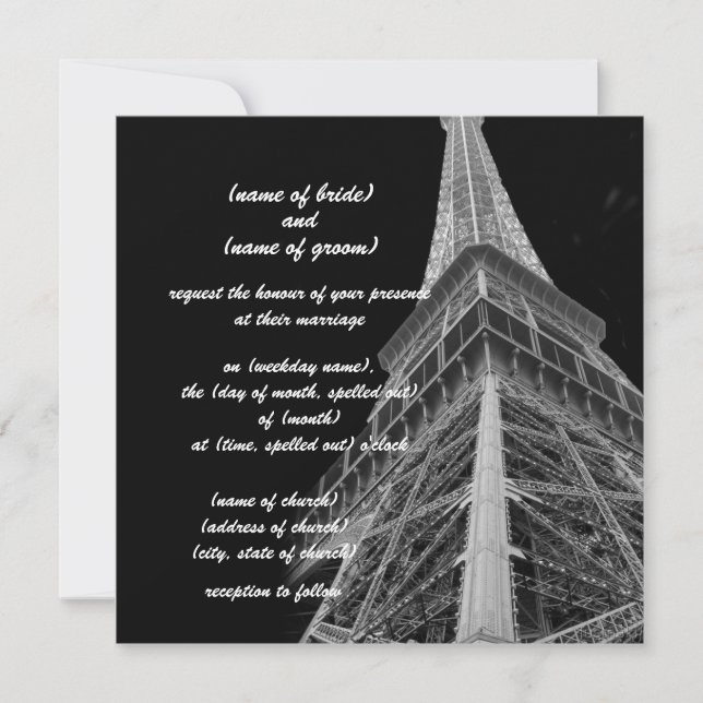 convite da torre do eiffel (Frente)