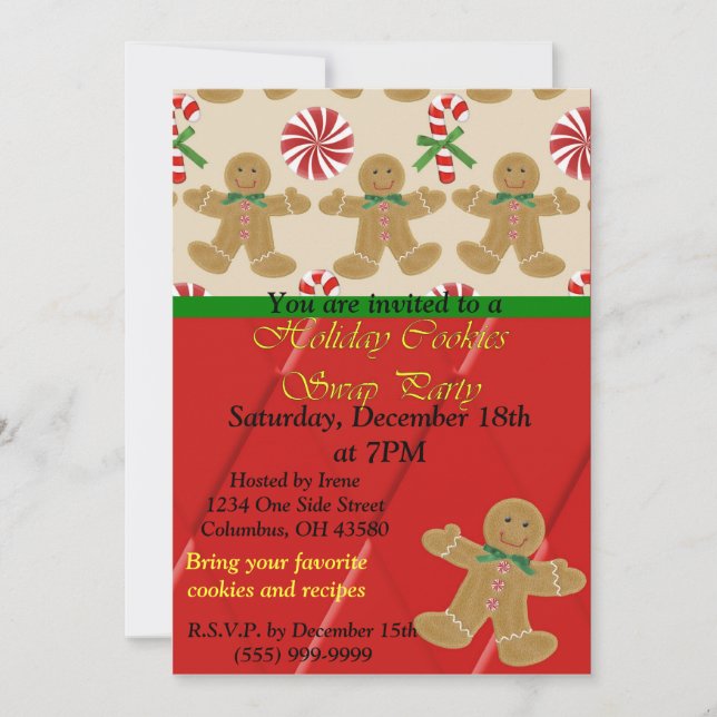 Convite da troca do biscoito do feriado (Frente)