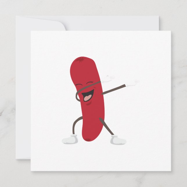 Convite Dabbing Hotdog Engraçado - Ideia do Presente (Frente)