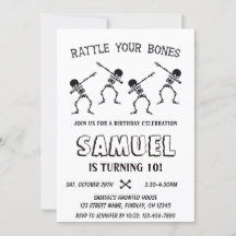 Dabbing Skeleton Halloween Feliz Festa de Aniversá