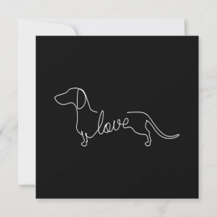 Convite Dachshund Chiweenie Wiener Dog Sketch de Arte de A