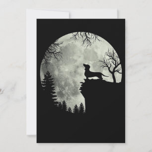 Convite Dachshund E Lua Halloween