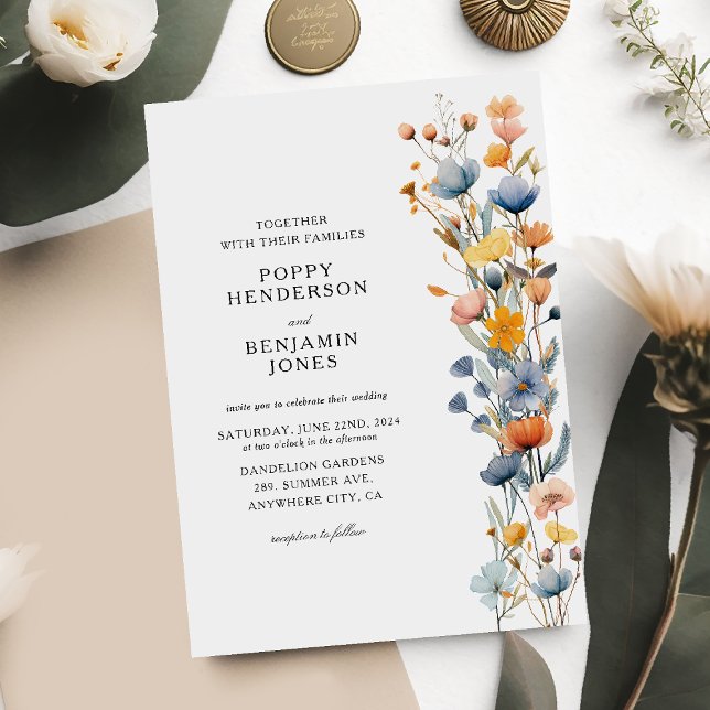 Convite Dacil Floral Wildflower Wedding (Criador carregado)