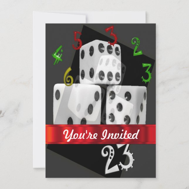 Convite Dados modernos sobre jogos de azar (Frente)