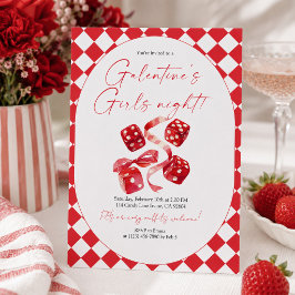 Convite Dados Vermelhos & Fita Galentine’s Festa das Menin
