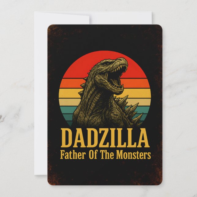 Convite Dadzilla Pai Dos Monstros Dia Dos Pais (Frente)
